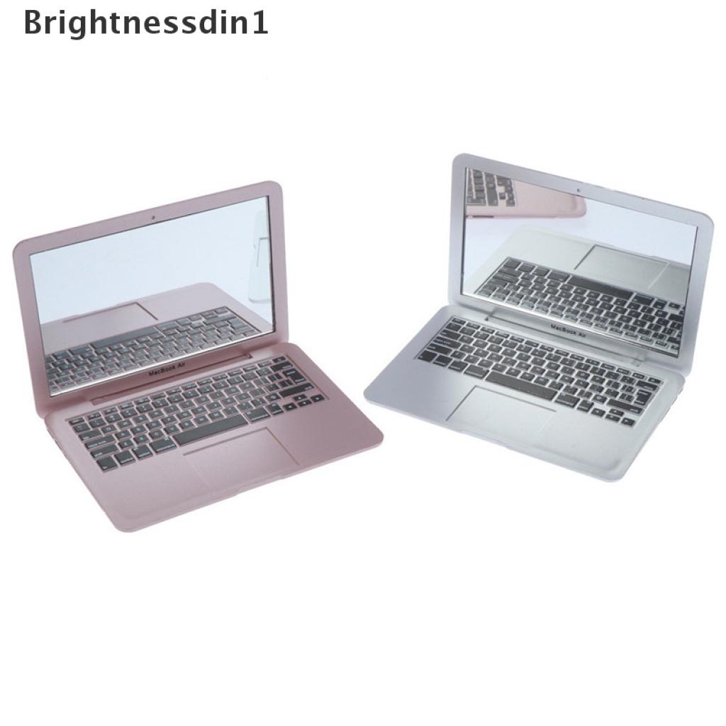 (Brightnessdin1) Cermin Makeup Mini Bentuk Laptop