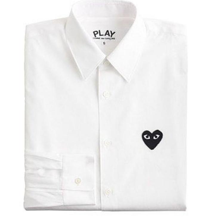 [KODE GHAIW] Kemeja CDG PLAY Putih dan Hitam Cowok SHIRT FOR MEN (READYSTOCK)