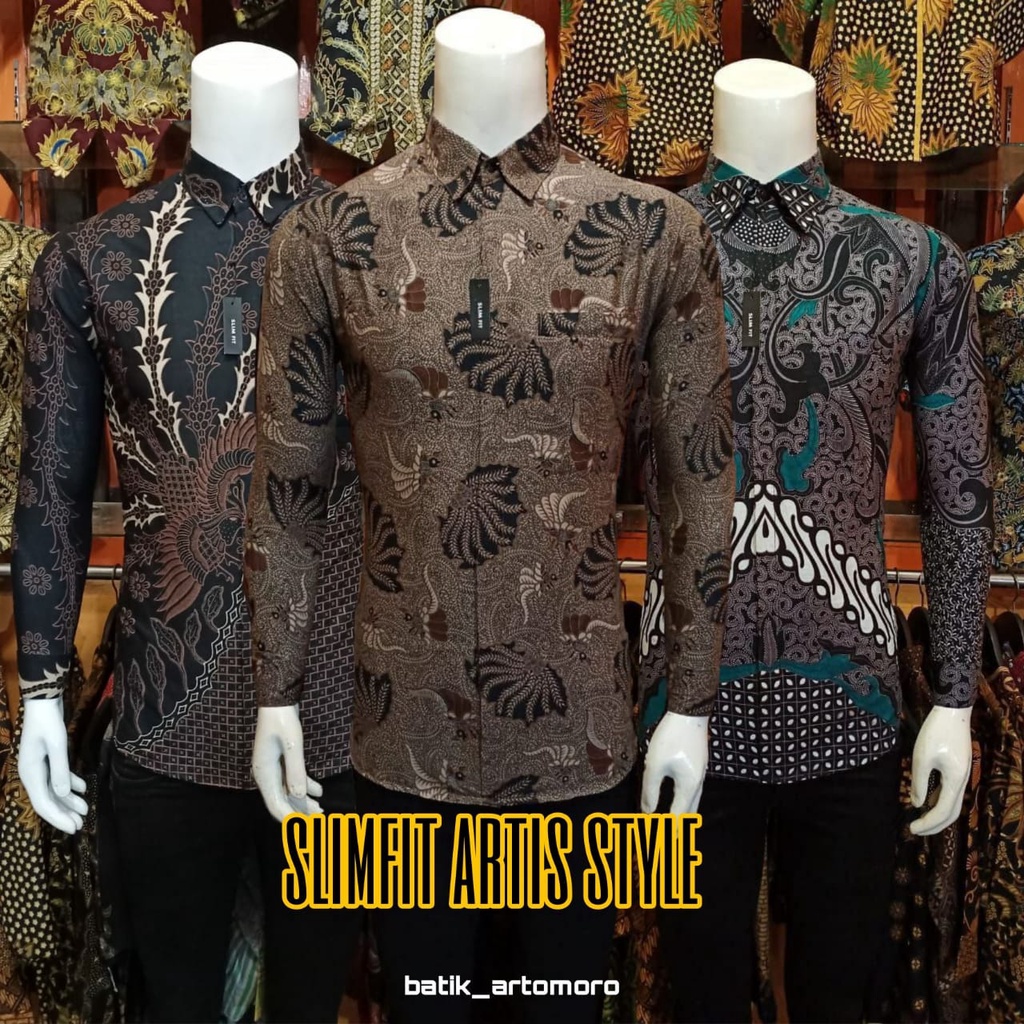 Batik Slim Fit Batik Premium Kemeja Baju Batik Pria Lengan Panjang Slimfit Modern Rajata