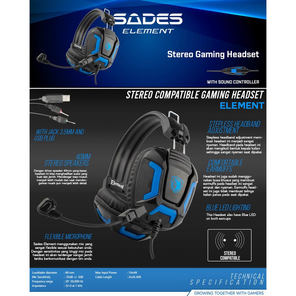 Sades Element Gaming Headset