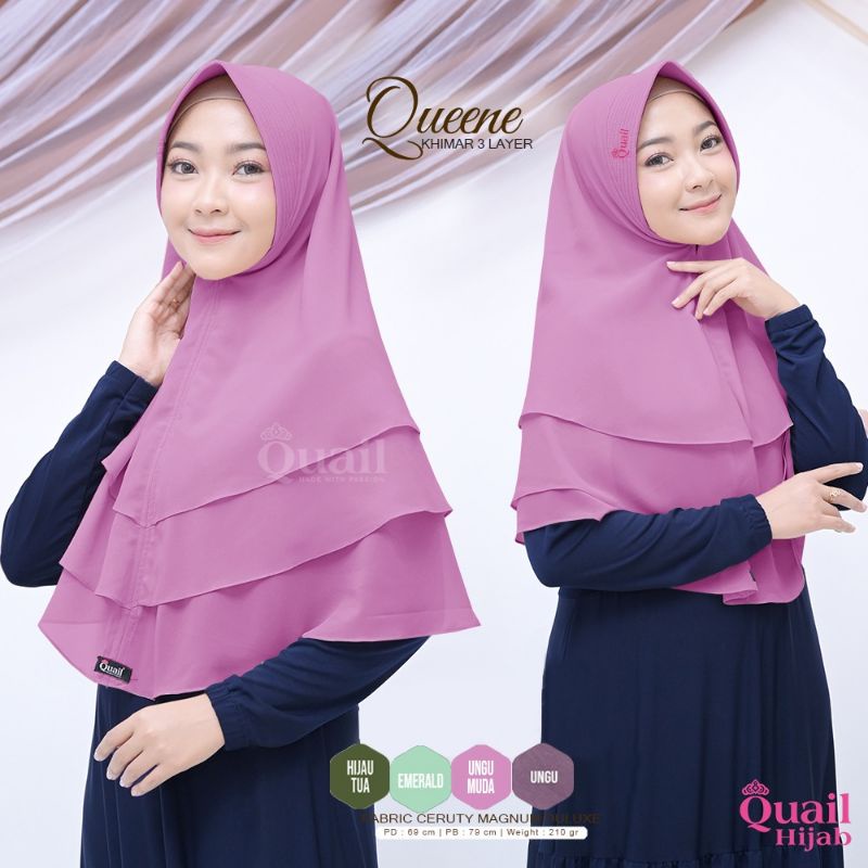 QUEENE ORIGINAL QUAIL HIJAB | KHIMAR 3 LAYER QUAIL | KHIMAR PREMIUM QUAIL
