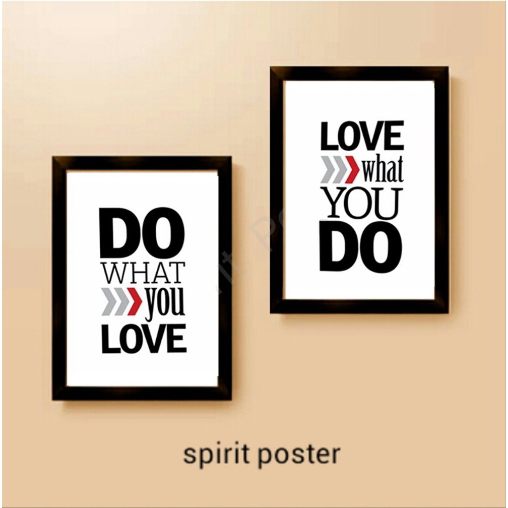 Jual Poster Motivasi Islami 2 Set Do What Love What Hiasan Dinding