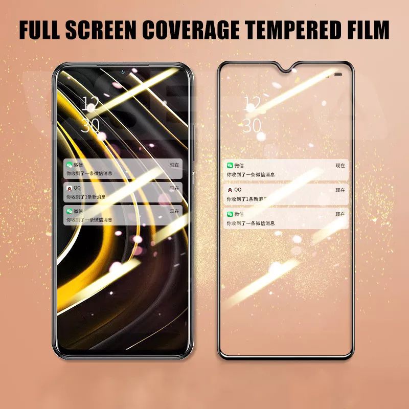 TEMPERED GLASS XIAOMI POCO M3 FULL COVER 9H TEMPERGLASS PELINDUNG LAYAR SCREEN PROTECTOR