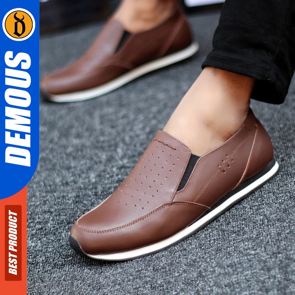 DEMOUS Broli - Sepatu Sneakers Pria Casual Kulit Asli