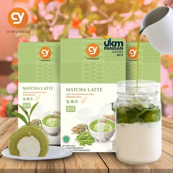 

8SASET CY MATCHA LATTE WITH ROASTED BROWN RICE GENMAICHA 3IN1 HALAL