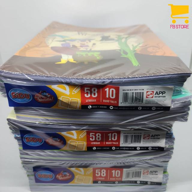

Buku tulis garis sidu 58lembar pek pak isi 10pcs uk. 16x21cm