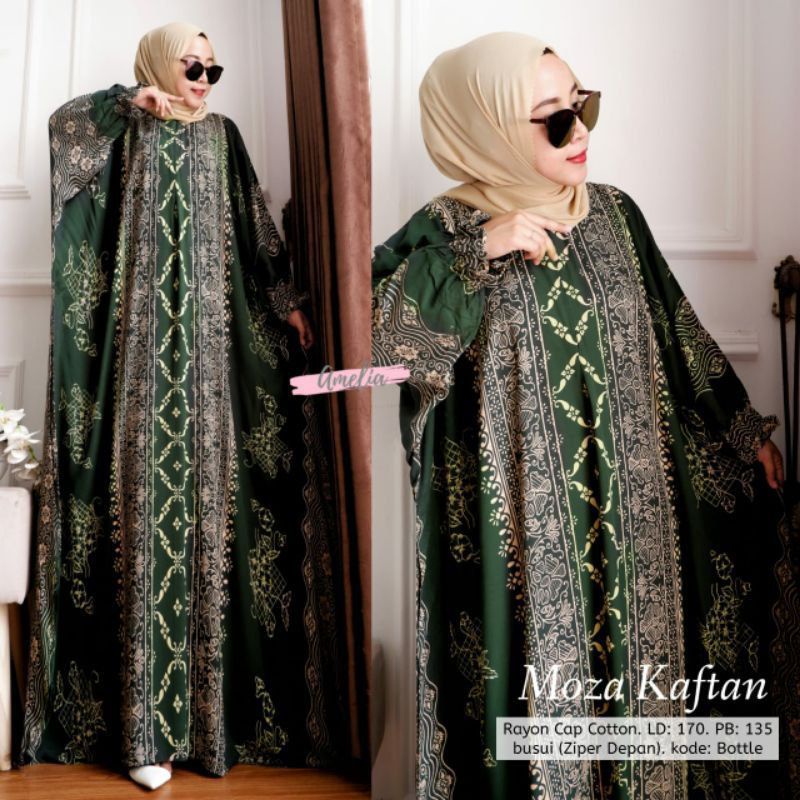 ( BISA COD ) MOZA GAMIS KAFTAN JUMBO XXXL | GAMIS RAYON JUMBO BUSUI | LONGDRESS KAFTAN