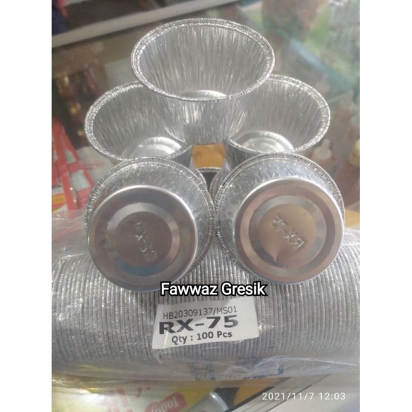 RX 75 Aluminium Foil Cup (Isi 10 Pcs) Wadah Alumunium Tray RX-75