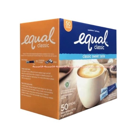 Equal Classic 50Sticks Classic Sweet Taste Pemanis Buatan Gula Tablet Rendah Kalori Untuk Diabetes Diabetes Diet Sukrosa Ekual Klasic Nol Gula Nol Kalori