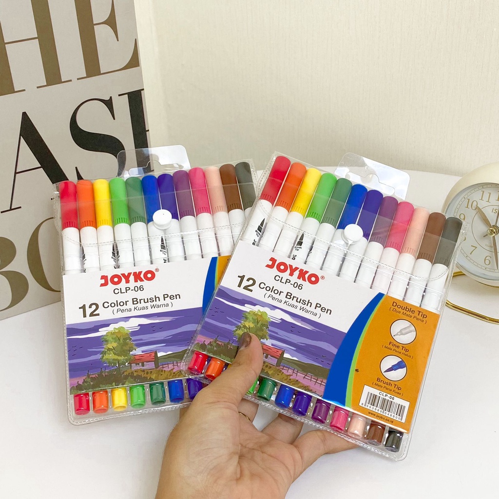 

PULPEN COLOR BRUSH PEN PENA KUAS WARNA JOYKO CLP - 06 12 WARNA CUTE TERBARU READY COD