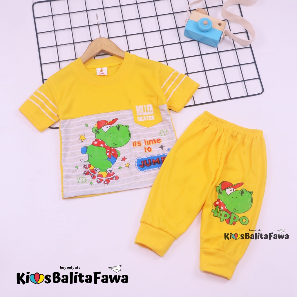 Setelan Pokopow uk 3-18 Bulan / Kaos Karakter Export Branded Bayi Laki Laki Baju Set New Born SNI Import