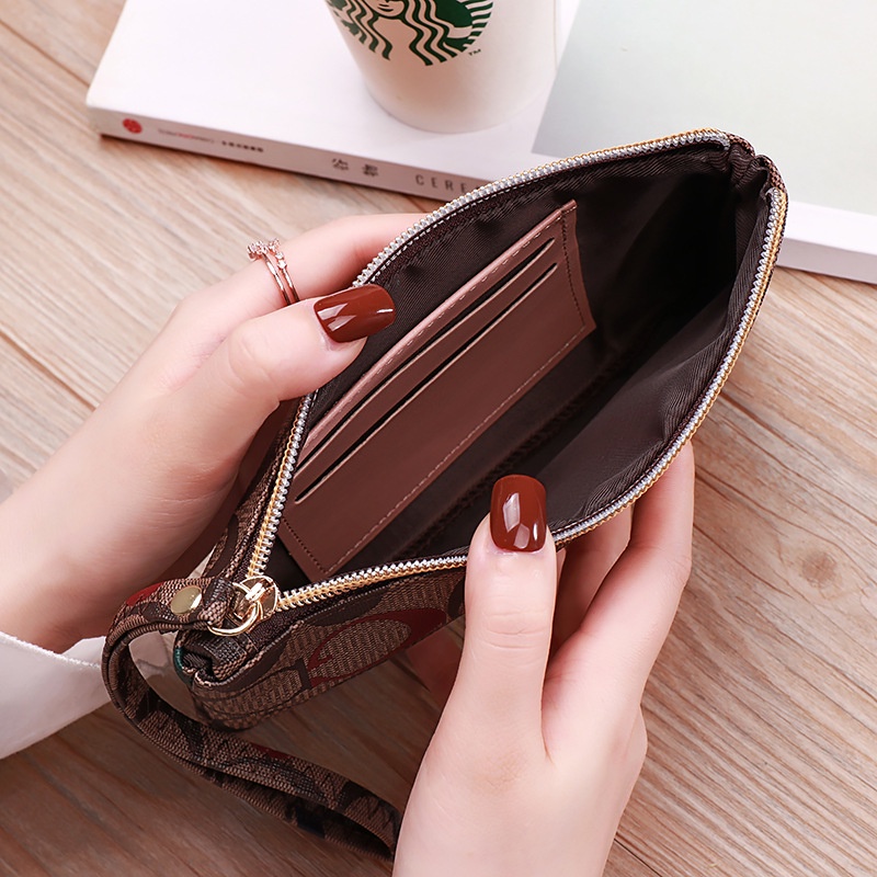 DOMPET PANJANG WANITA KOREA IMPORT KULIT COKLAT LAURA WA413B7 RESLETING MUAT HP SLOT KARTU TALI PENDEK TIPIS BATAM BRANDED FASHION KEKINIAN CEWEK MURAH REMAJA