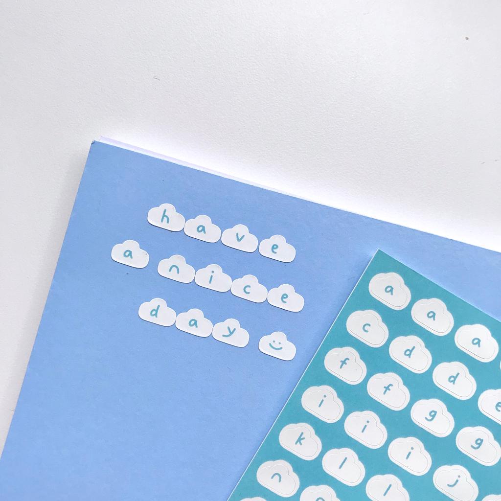 

Cloud alphabet sticker/ stiker huruf bentuk awan lucu/ stiker jurnal