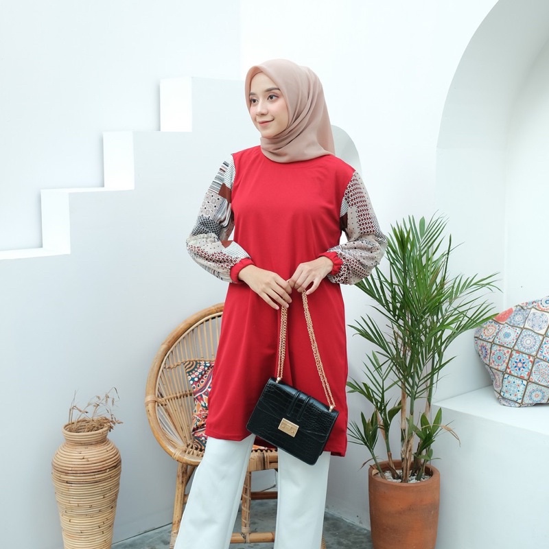 Fashion Muslimah Tunik Wanita Terlaris Outfit Hijabers Remaja Kekinian Atasan Baju Tunik Cewek