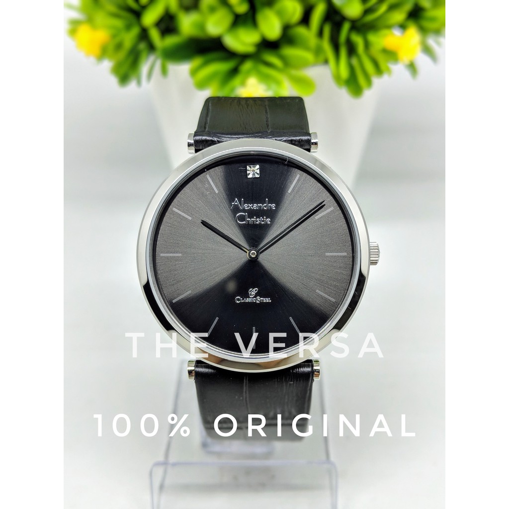 Alexandre Christie AC 8577 Jam Pria Silver Black