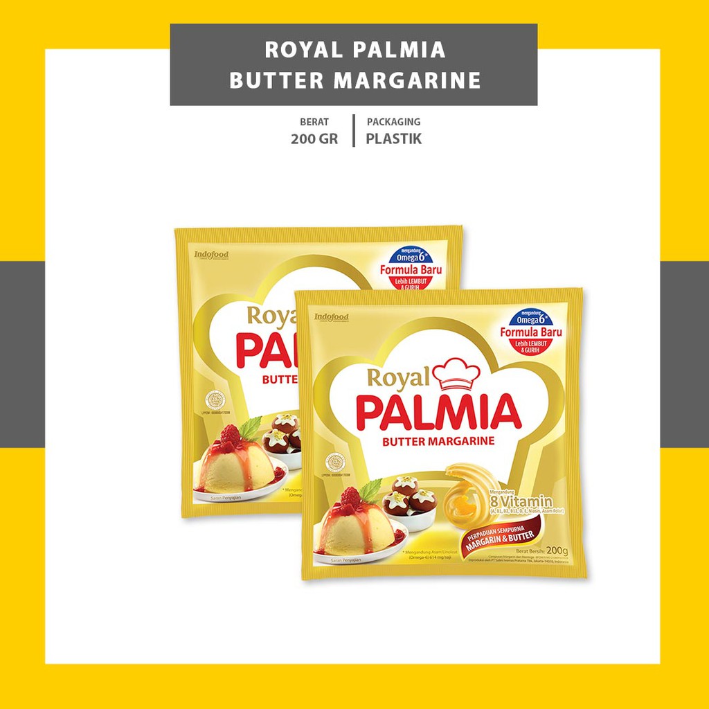 BUTTER MARGARINE ROYAL PALMIA 200GR - MENTEGA MARGARIN SASET - MARGARIN BUTTER SACHET BUTTER BLEND