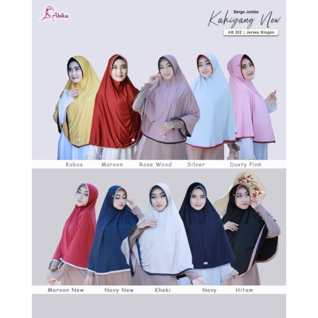 Bergo Kahiyang Jumbo Abika / Bergo Kahiyang by Abika Bergo Jumbo Adem /Bergo Syari