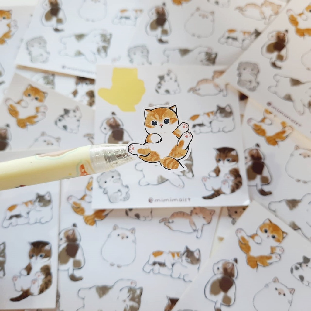 

bunny & cat sticker series untuk journaling scrapbook - mimimoist