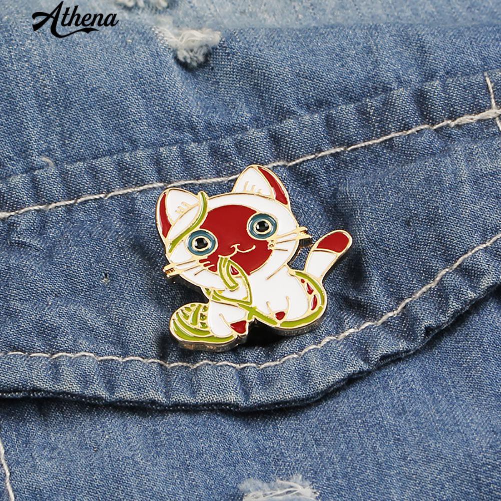 ATH Bros Pin Enamel Pria Wanita Bentuk Kucing Kartun untuk 