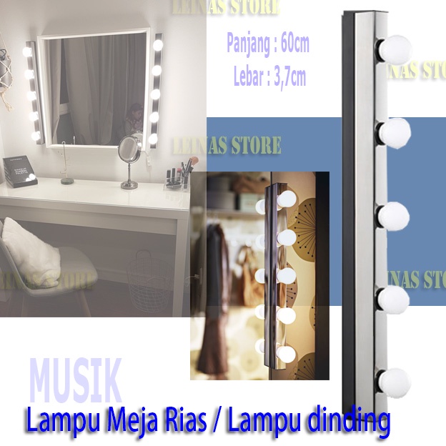 Lampu Meja Rias Premium / Lampu Dinding Wired In