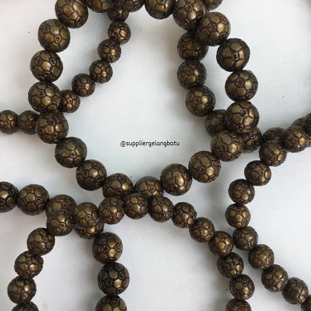 gelang resin motif bola bakar brown 8mm / 10mm cokelat premium elastis