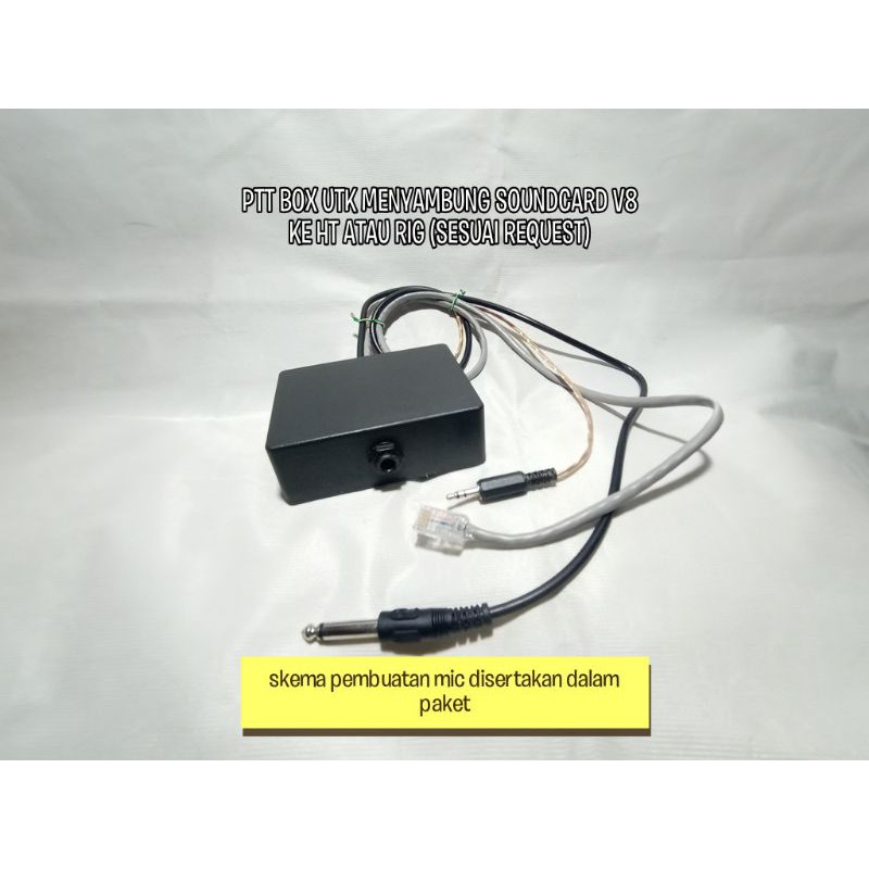 PTT BOX SOUNDCARD V8 RIG ATAU HT TOMBOL PTT DI MIC