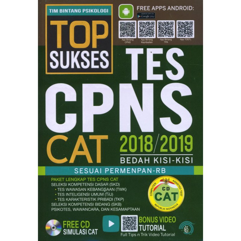 TOP Sukses Tes CPNS CAT 2018/2019 BONUS CD by bintang wahyu