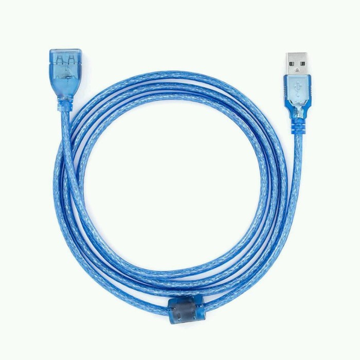 kabel USB 2.0 to extension 5meter transparan / kabel USB m to f 5meter transparan