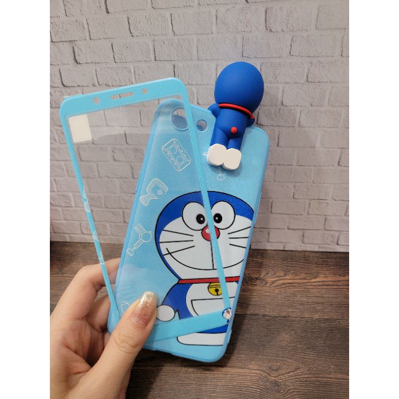 NT Softcase disney Boneka Intip / Manjat Plus Temperred Glass Case 360 oppo A83 F7 F7youth