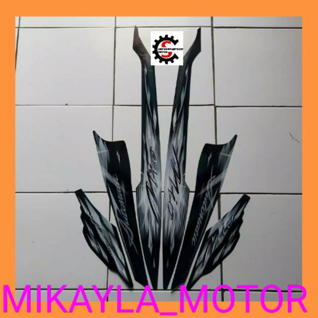 Sticker/striping Motor Yamaha mio sporty 2009, hitam - Silver