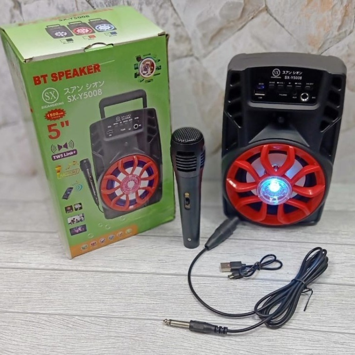 COD SPEAKER BLUETOOTH 5 INCH SX 5008 PLUS MIC KARAOKE X BASS//SALON AKTIF SX-5008//SPEAKER KARAOKE