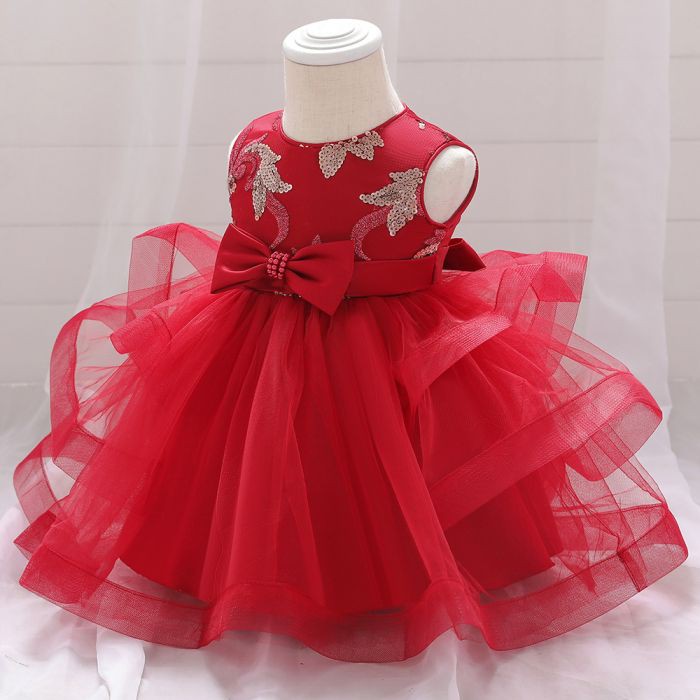 Party Dress Gown Baby Tutu / Dress Gaun Baju Pesta Anak Bayi Pita Merah Pink Tutu Premium Import-2
