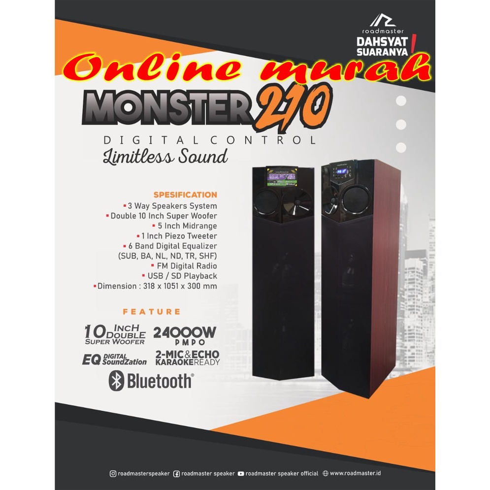 speaker aktif roadmaster monster 210 digital 10inch double original