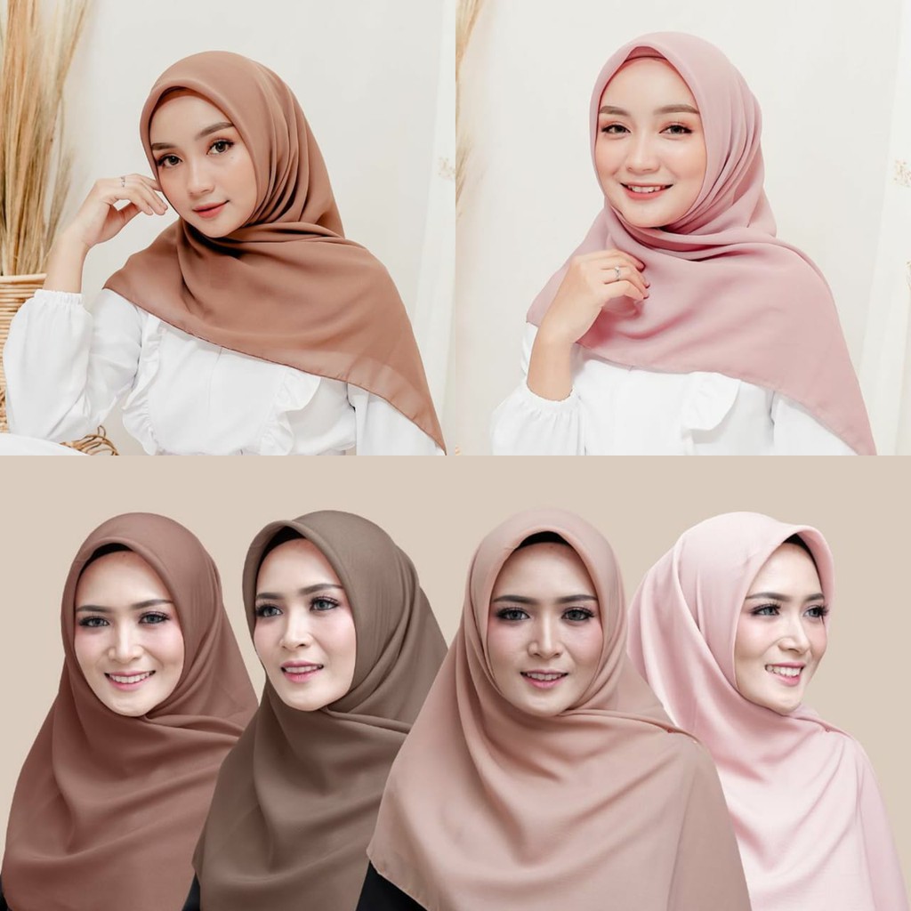 Hijab Bella Square II Jilbab Pollycotton II Kerudung Segiempat