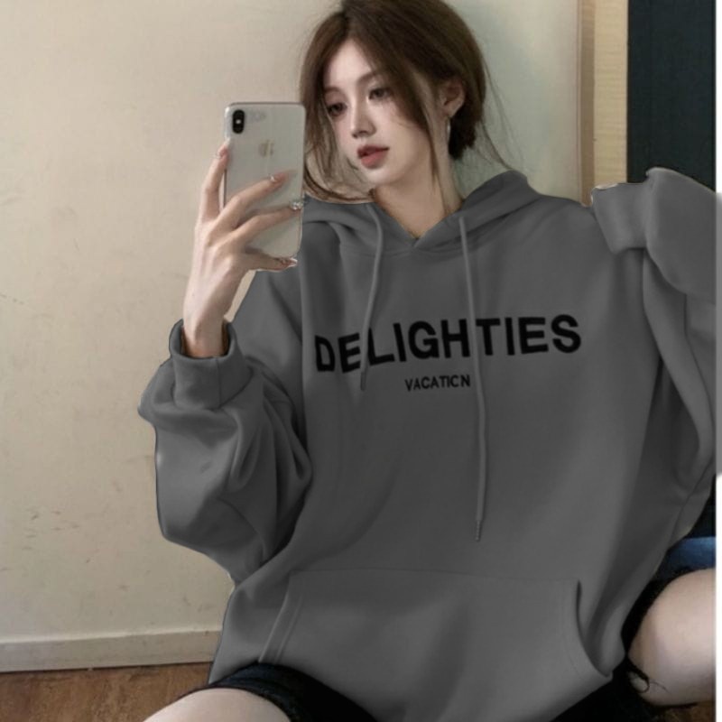 Sweater Wanita | DELIGHTIES VACATION Size M.L.XL | Sweater Korean Style Sweatshirt Baju Wanita Hoodie