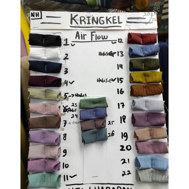 Kain katun royon crinkle / bahan jilbab atau gamis harga per 0.5 Meter