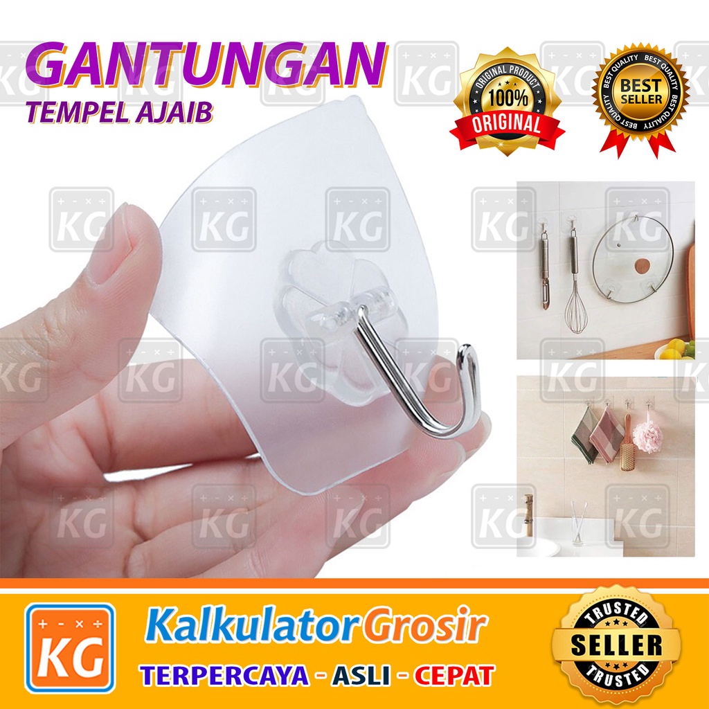 GANTUNGAN TEMPEL HOOK AJAIB GANTUNGAN DINDING KAIT MAGIC SERBAGUNA KAMAR MANDI DAPUR / HANGER MURAH PRAKTIS