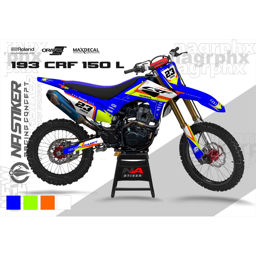 DECAL CRF BIRU FULBODY - STIKER DECAL CRF 150 L CRF-193