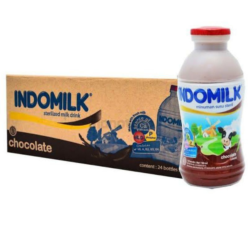 

Susu Indomilk Botol 190 ml per dus isi 24 / Susu UHT Indomilk 190 ml Botol