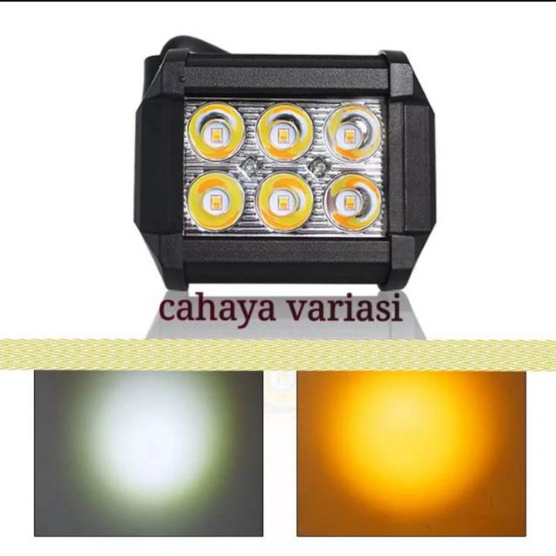 CWL LAMPU TEMBAK 6 MATA SOROT 2WARNA PUTIH KUNING