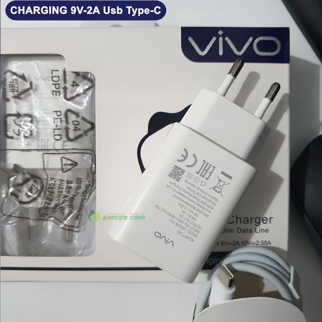 Charger VIVO Original 100% Fast Charging 9V-2A Micro &amp; Type- C