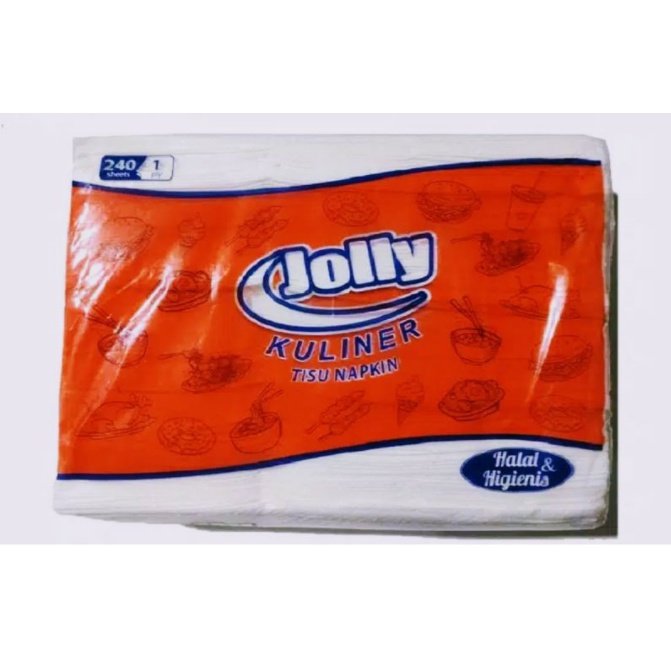 Tissue Jolly Kuliner Napkin 240 Sheets x1ply / Tisu restoran