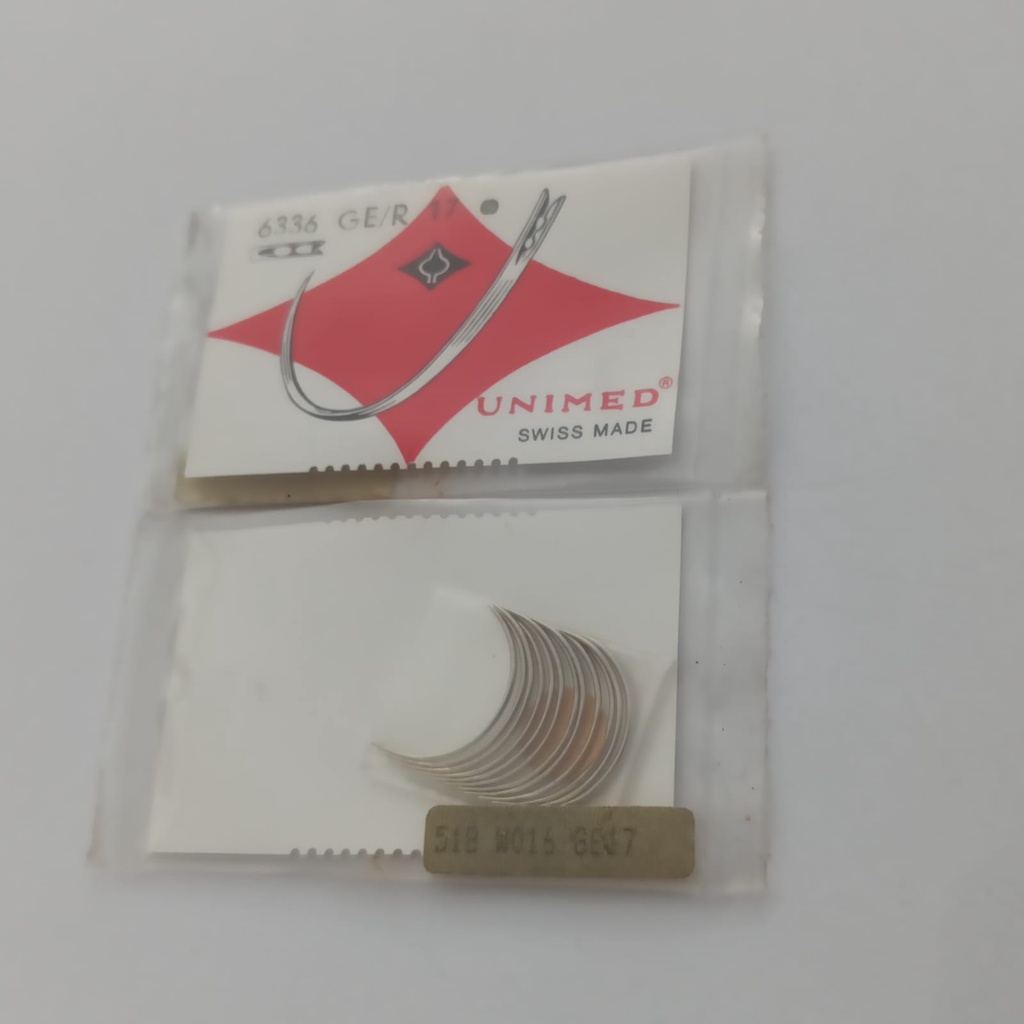Nald Hecting Jarum Jahit otot merk UNIMED GE/R 17,18,19,23 isi12 pcs Swiss made