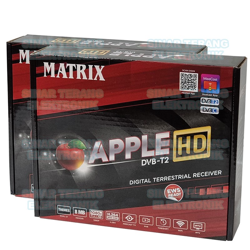 Set Top Box STB TV Digital DVBT2 Matrix Apple HD Red