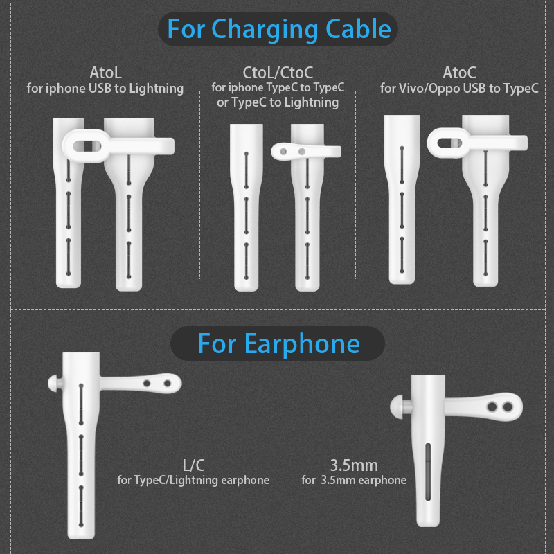 2in1 Pelindung Kabel Charger / Headphone Bahan Silikon