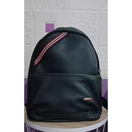 tas ransel brand fila kulit asli warna navy preloved