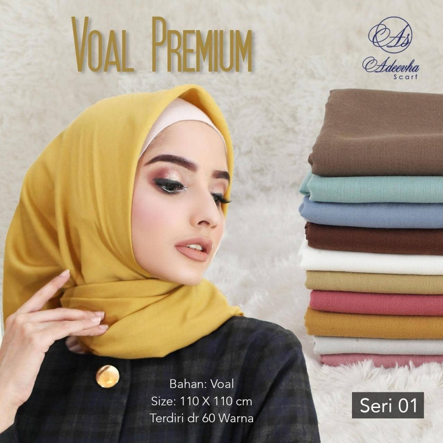 VOAL PREMIUM ADEEVHA SCRAFT JAHIT TEPI JILBAB HIJAB SEGIEMPAT PREMIUM BAHAN VOAL