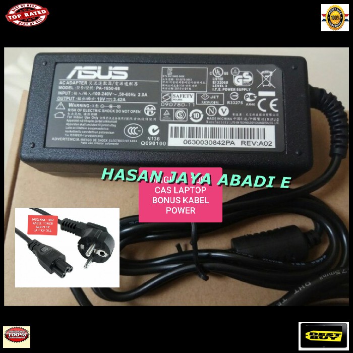 original asus charger 19V Laptop komputer cas casan travel batok charging adaptor adapter ac dc