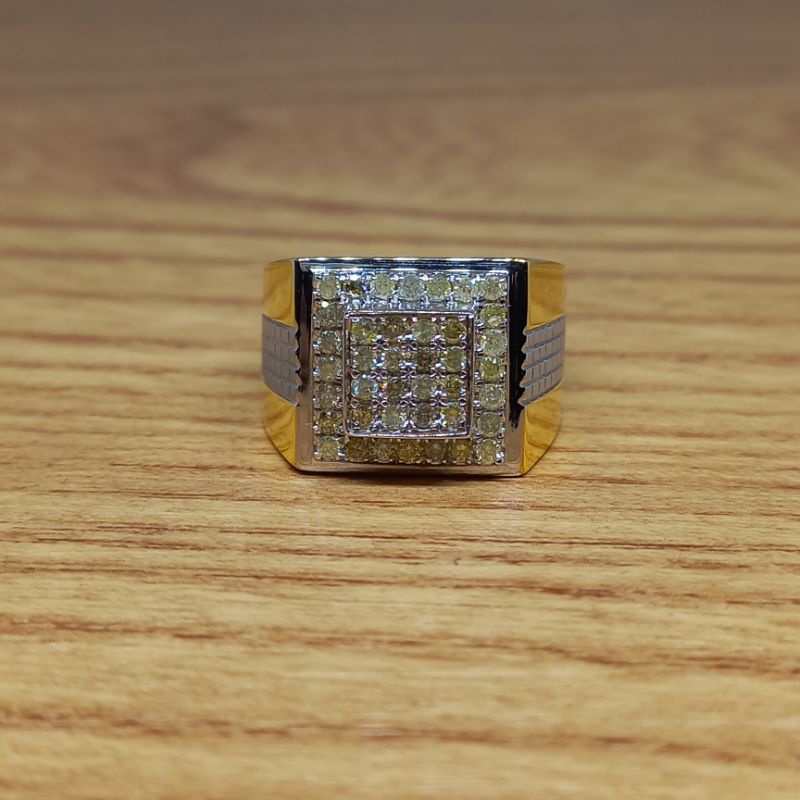 cincin perak pria mewah full berlian
