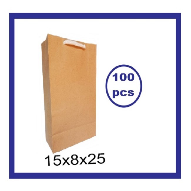 

100pcs tas kertas 15x25 paperbag souvenir paper bag polos sedang